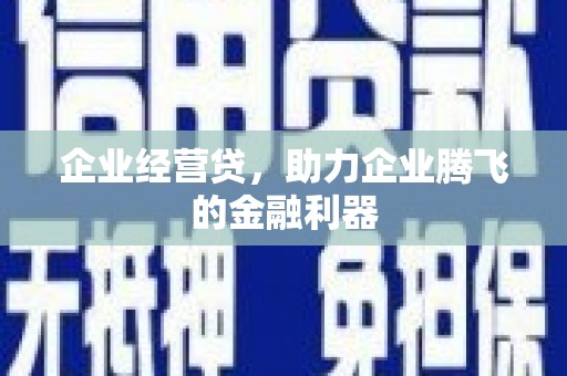 西华企业经营贷，助力企业腾飞的金融利器