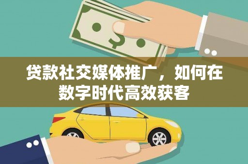 西华贷款社交媒体推广，如何在数字时代高效获客
