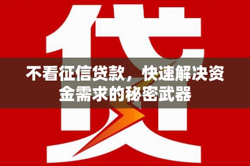 西华不看征信贷款，快速解决资金需求的秘密武器
