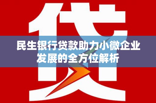 西华民生银行贷款助力小微企业发展的全方位解析