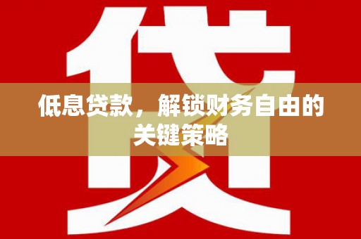 西华低息贷款，解锁财务自由的关键策略