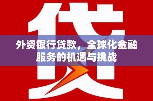 西华外资银行贷款，全球化金融服务的机遇与挑战