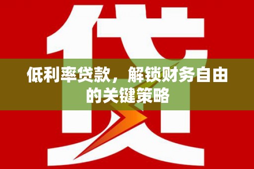 西华低利率贷款，解锁财务自由的关键策略